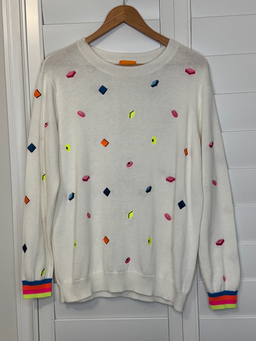 WISPR Crewneck Rainbow Geometric Print Sweater Size Medium